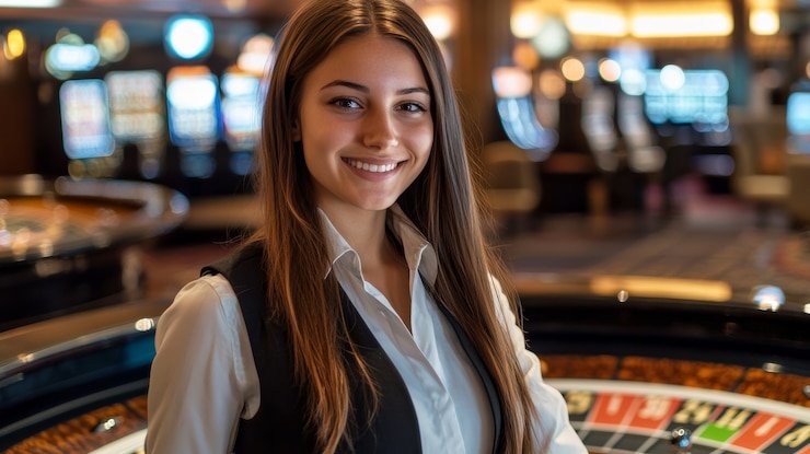 Dealer profesional memandu sesi baccarat live di 899sport untuk pemain Indonesia